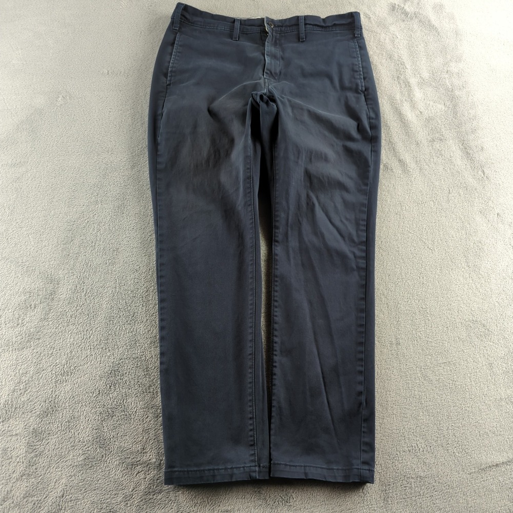 Levis‎ Chino Pants Mens 33x30 Black Faded Slim Tapered Khakis Denim Cotton